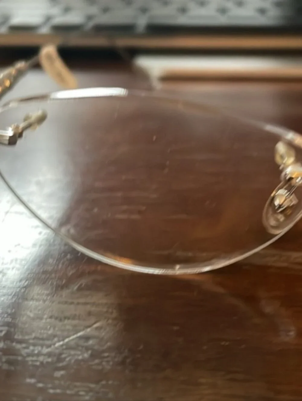Tiffany Lunettes 23K gold plated T790 C10 silver rimless eyeglasses
